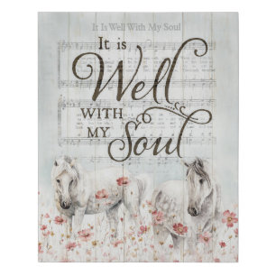 Horse It's Well With My Soul Motivational Faux Canvas Print