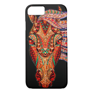 Horse jewel mosaic colorful cowgirl black red brow iPhone 8/7 case