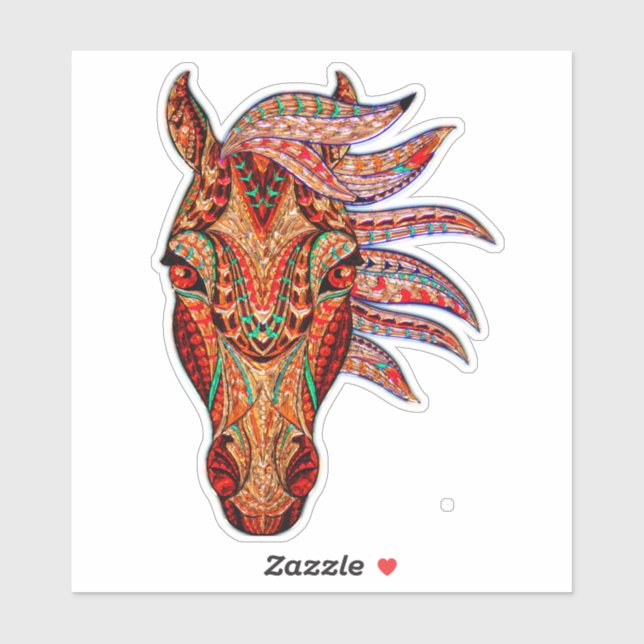 Horse jewel mosaic colorful cowgirl equestrian sticker (Sheet)