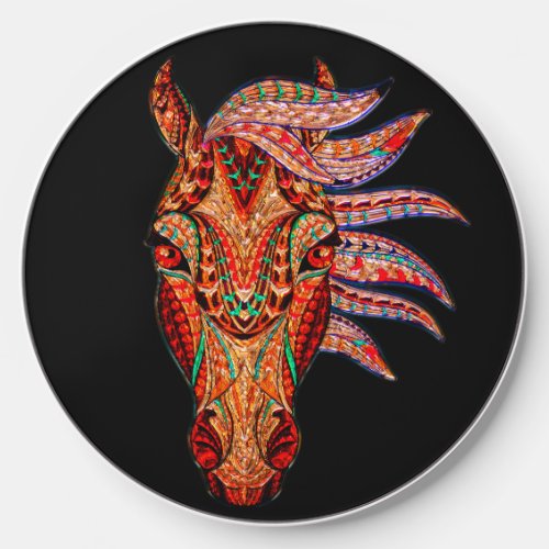 Horse jewel mosaic colorful cowgirl equestrian wireless charger 