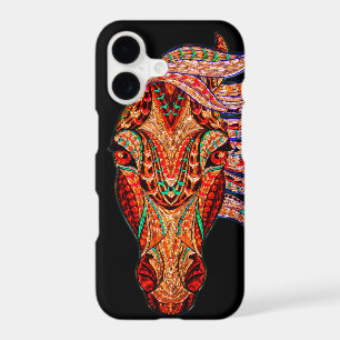 Horse jewel mosaic look colorful cowgirl black iPhone 17 case