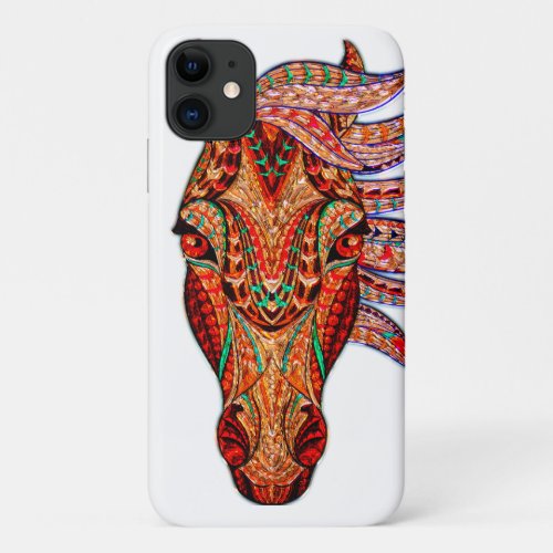 Horse jewel mosaic look colorful cowgirl iPhone 11 case