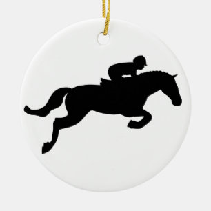 Horse Jump Ceramic Ornament