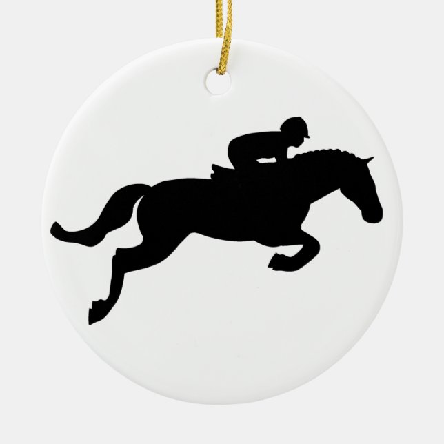 Horse Jump Ceramic Ornament (Front)