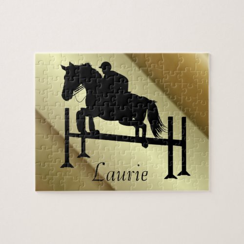 Horse Jumper w Your Name Jigsaw Puzzle