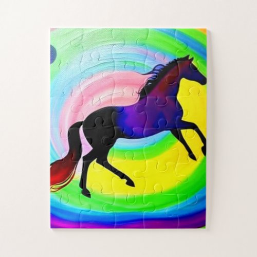 Horse Jumping Around in a Galaxy Far Away Jigsaw Puzzle