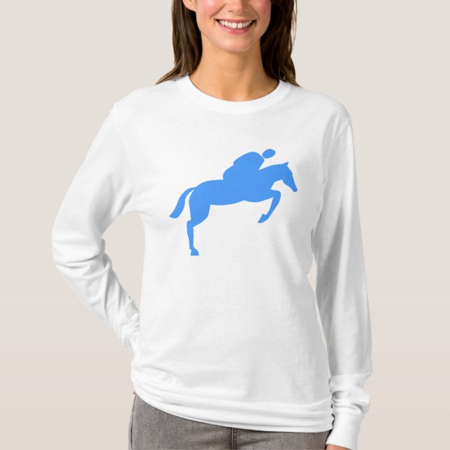 Horse Jumping - Baby Blue T-Shirt (Front)