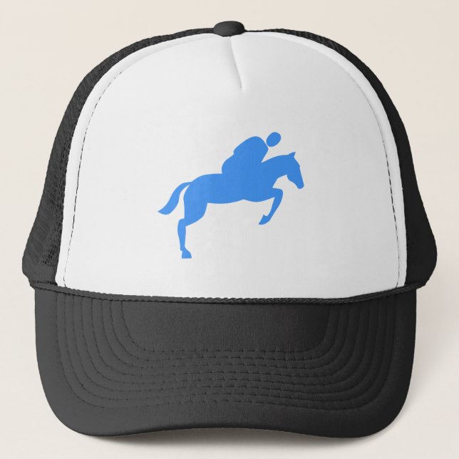 Horse Jumping - Baby Blue Trucker Hat (Front)