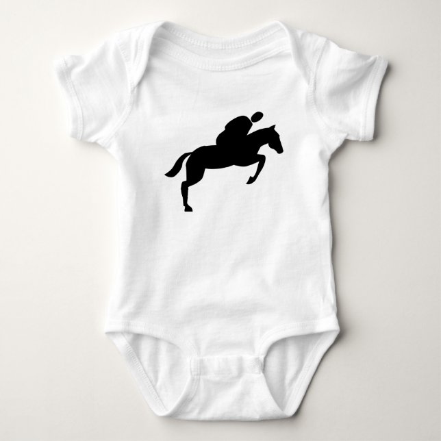 Horse Jumping - Black Baby Bodysuit (Front)
