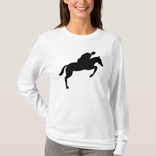 Horse Jumping - Black T-Shirt (Front)