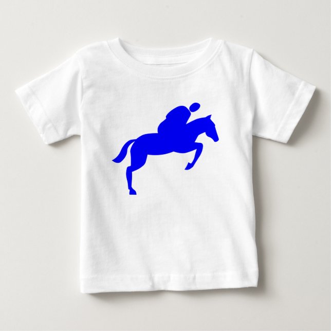 Horse Jumping - Blue Baby T-Shirt (Front)