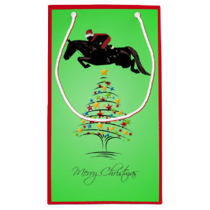 Horse Jumping Christmas Small Gift Bag