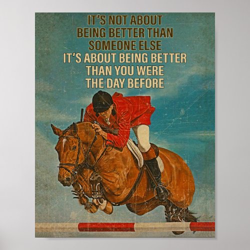 Horse Jumping Funny Cowgirl Mom Animals Riding Gir Poster