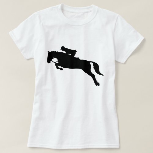 Horse Jumping Hunt Seat Equestrian Silhouette T_Shirt