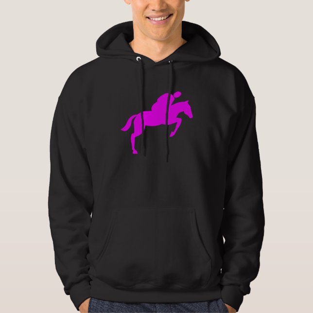 Horse Jumping - Magenta Hoodie (Front)