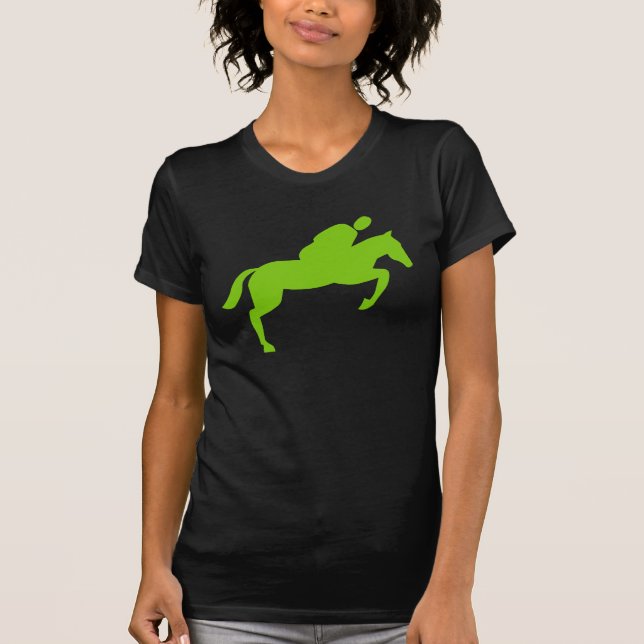 Horse Jumping - Martian Green T-Shirt (Front)