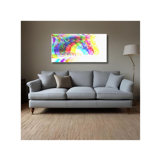Horse Jumping Modern Colorful Canvas Print (Creator Uploaded)