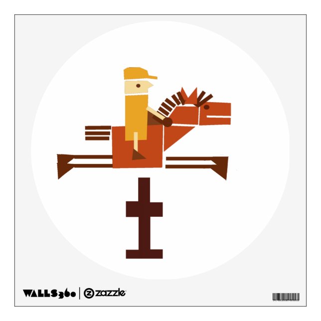 horse jumping over a hurdle wall sticker (Front)