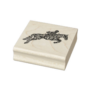 Horse Jumping Rubber Stamp