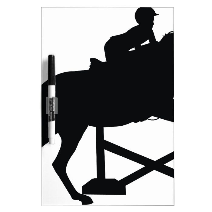 Horse Jumping Silhouette Dry Erase Board