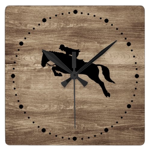 Horse Jumping Silhouette Wall Clock