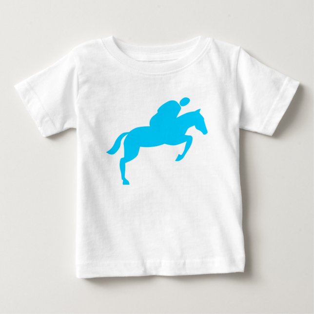 Horse Jumping - Sky Blue Baby T-Shirt (Front)