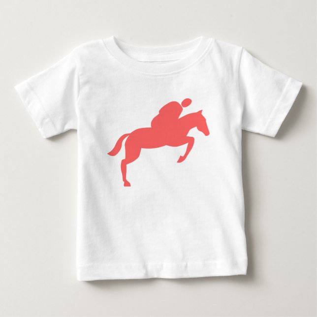 Horse Jumping - Tropical Pink Baby T-Shirt (Front)