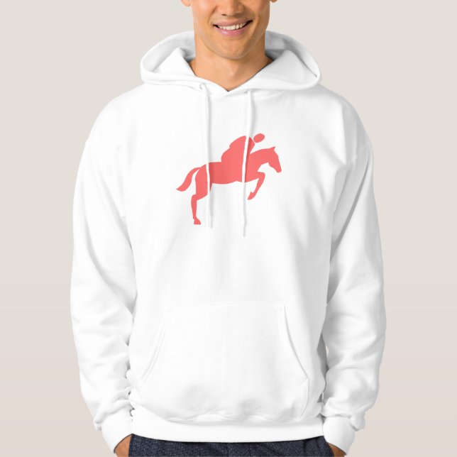 Horse Jumping - Tropical Pink Hoodie (Front)