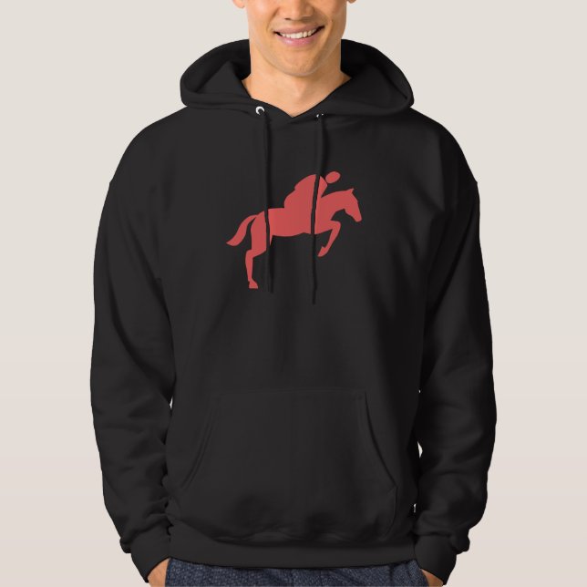Horse Jumping - Tropical Pink Hoodie (Front)