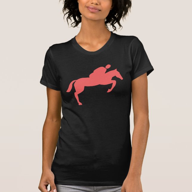 Horse Jumping - Tropical Pink T-Shirt (Front)