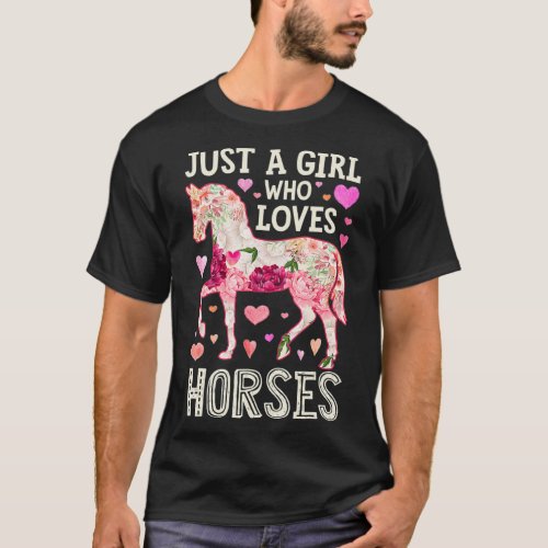 Horse Just A Girl Who Loves Horseback Riding T_Shirt