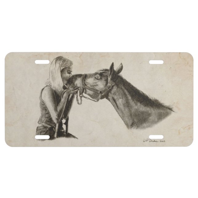 Horse Kisses Artwork License Plate (Front)