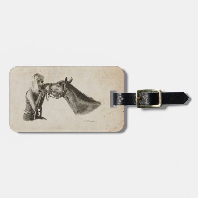 Horse Kisses Luggage Tag (Front Horizontal)