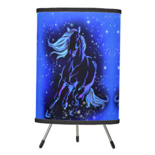 Horse Lamp Running In Blue Starry Night