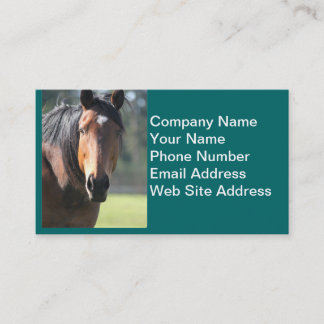 Horse: Large Brown Horse Close-Up of Face Business Card