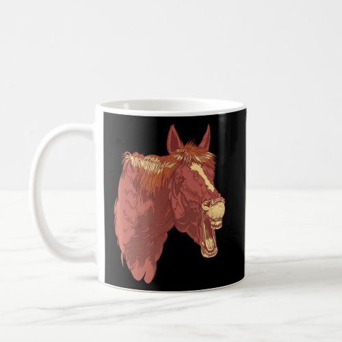 Horse Laughing  Teeth Face Horse Silhouette Riding Coffee Mug