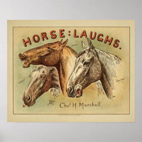 Horse Laughs Vintage Color Cover Art Print