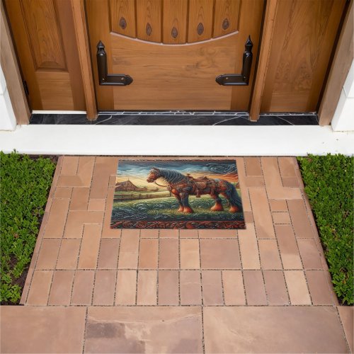Horse Leather Doormat