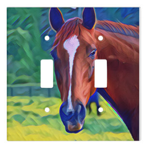 horse light switch plate