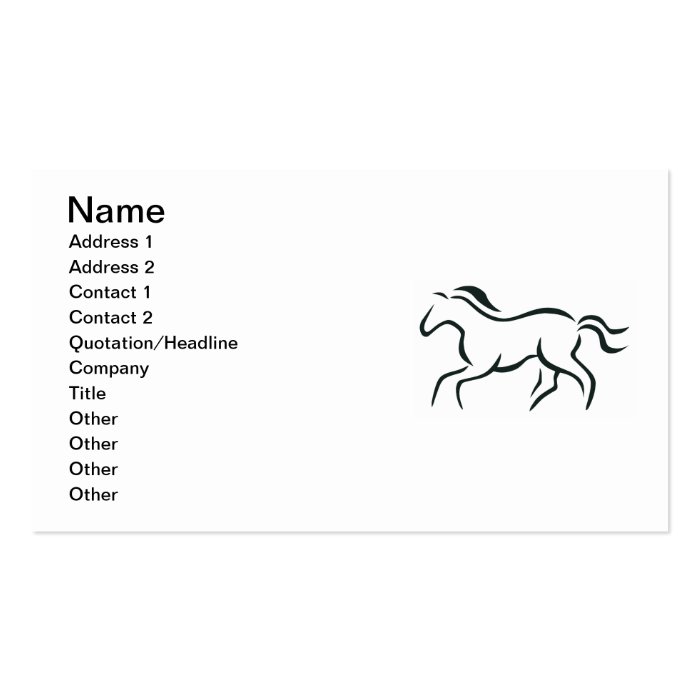 Horse line drawing business card