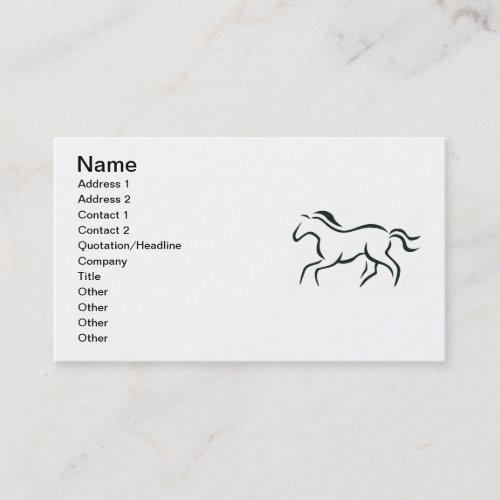 Horse line drawing business card