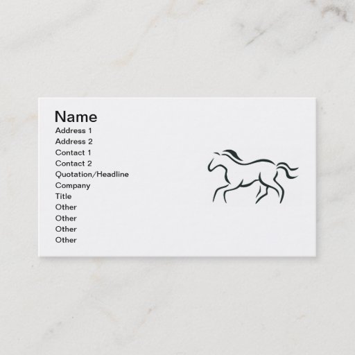 Customizable Horse line drawing business card