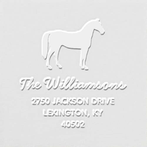 Horse Logo Custom Family Name Return Address Embosser