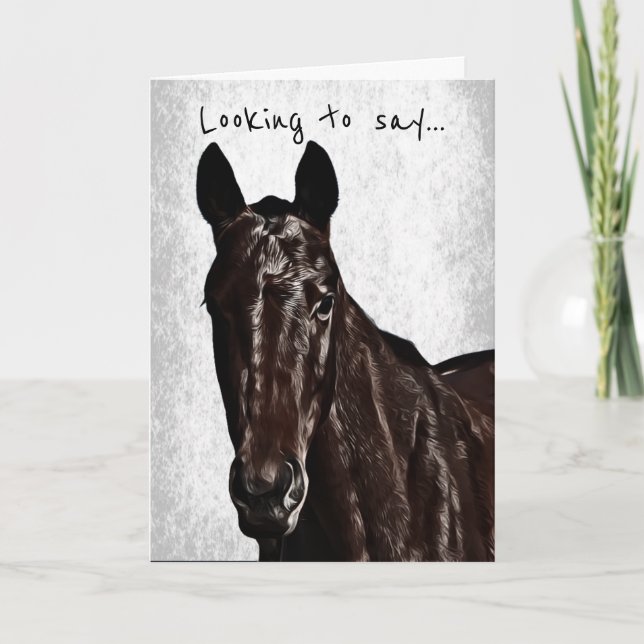 Horse Looking at You Birthday Card (Front)
