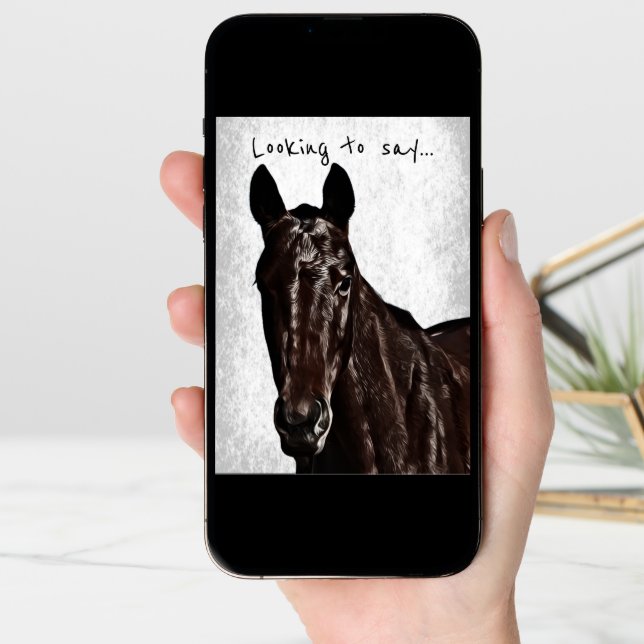 Horse Looking at You Birthday Card (Front Digital)