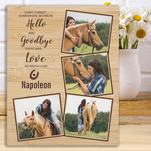 Horse Loss Gift Photo Collage Horse Memorial Plaque