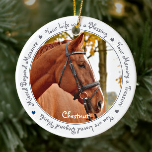 Horse Loss Keepsake- Sympathy Photo Horse Memorial Ceramic Ornament