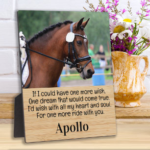 Horse Loss Remembrance - Horse Photo Memorial Plaque