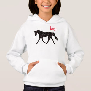Horse, Love and Hearts Hoodie