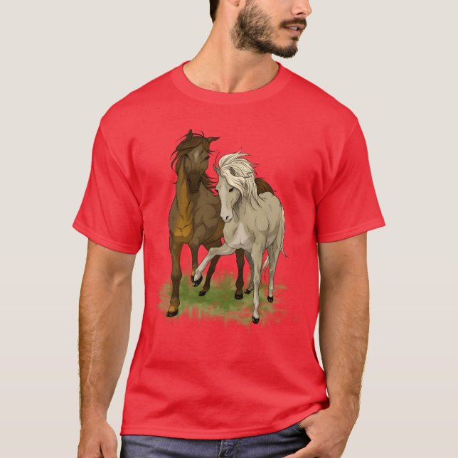 Horse love drawing of loving horses T-Shirt (Front)